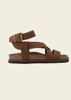 Sandales en cuir certifié | marron "zaha nubuck terra"