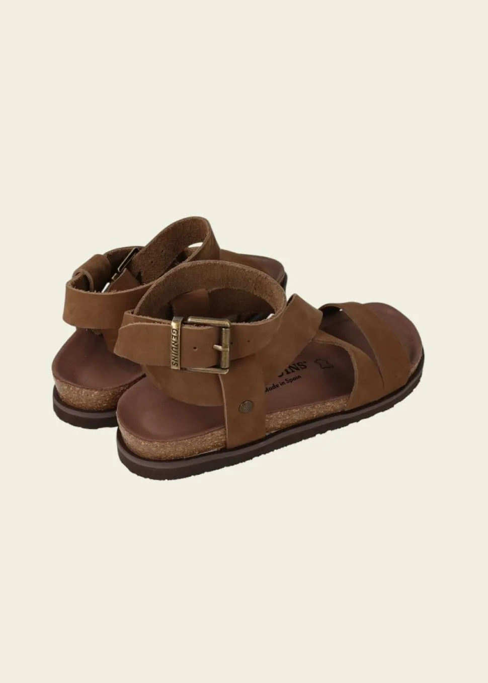 Sandales en cuir certifié | marron "zaha nubuck terra"