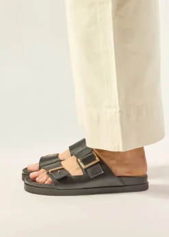 Sandales en cuir certifié | noir