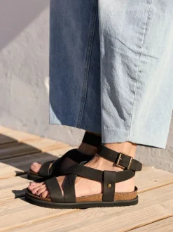 Sandales en cuir certifié | noir