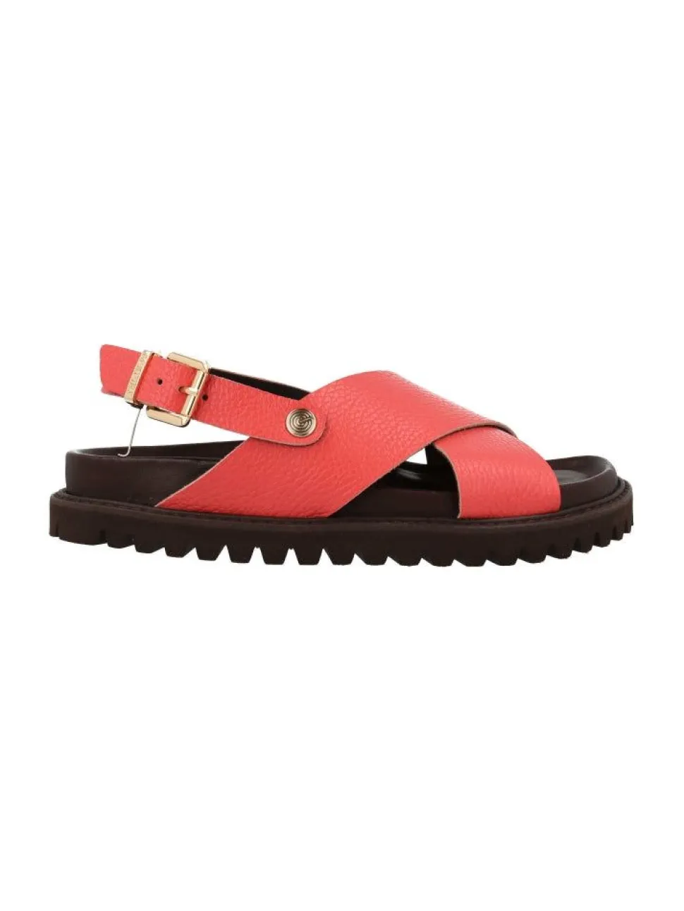 Sandales en cuir certifié | noir "melen embossed leather berry"