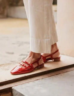 Sandales en cuir certifié | rouge 