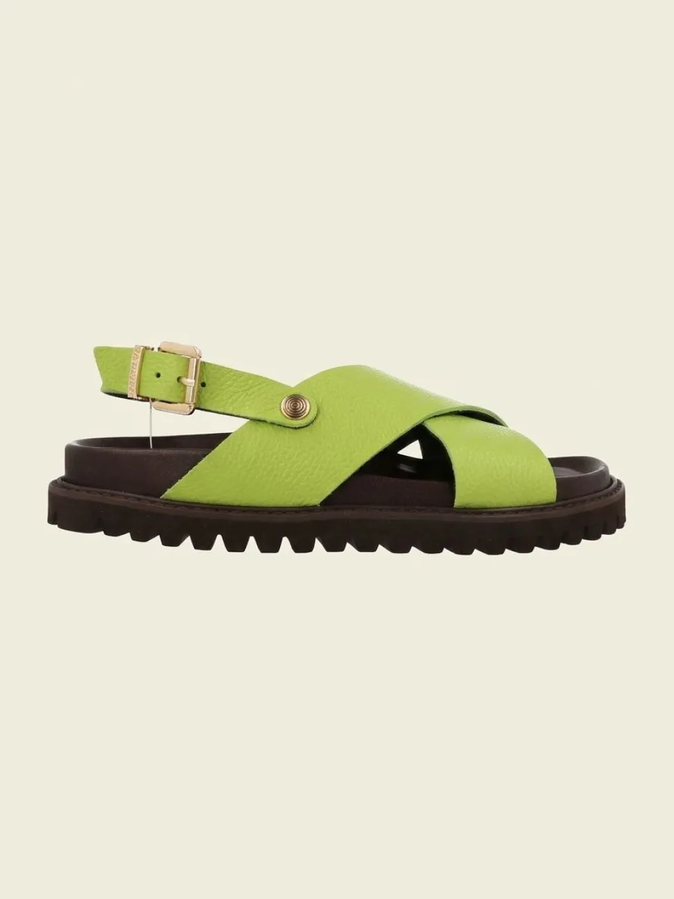 Sandales en cuir certifié | vert "melen embossed leather lime"