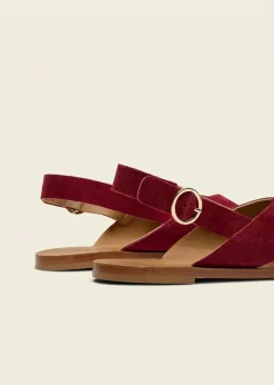 Sandales en cuir certifié | violet "paloma - suède pourpre"