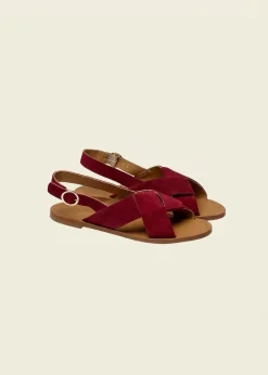 Sandales en cuir certifié | violet 