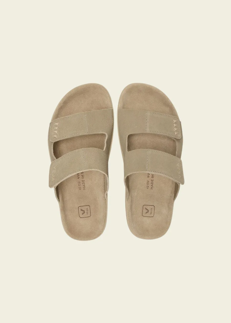 Sandales en cuir suède | beige "etna - taupe_almond"