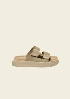 Sandales en cuir suède | beige
