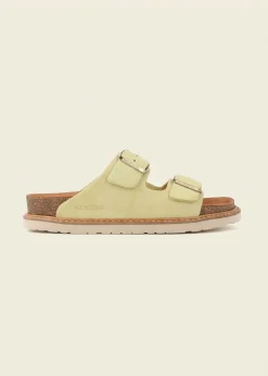 Sandales en cuir suède certifié | jaune "hawaii velour butter"