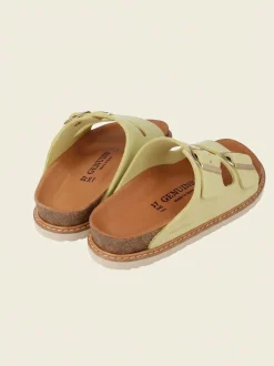 Sandales en cuir suède certifié | jaune