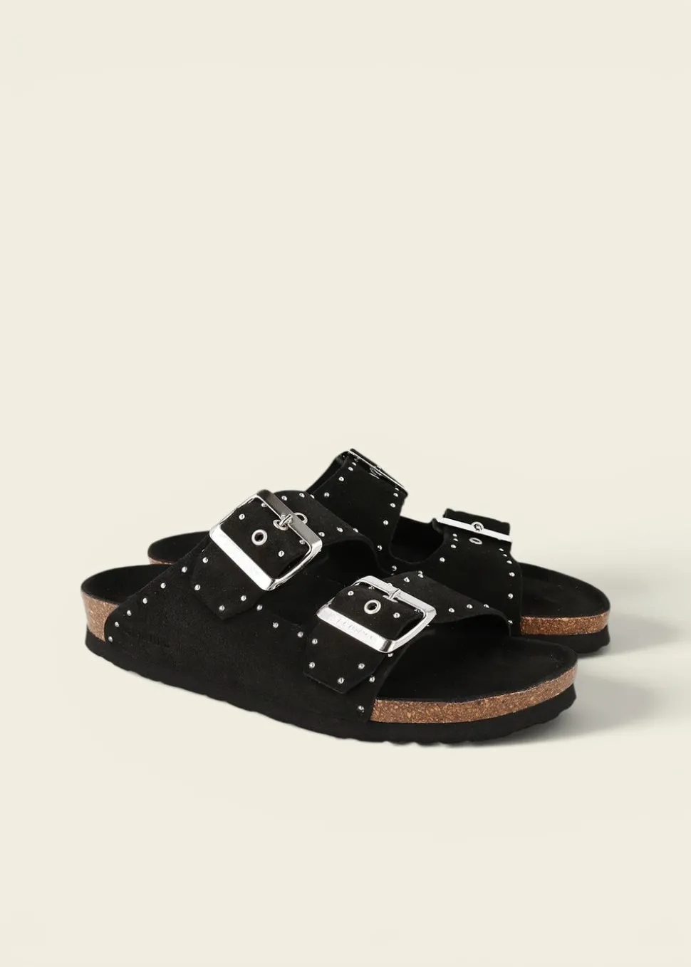 Sandales en cuir suède certifié | noir "honolulu lead velour black"