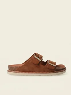 Sandales en cuir suède certifié | marron "hawaii velour mandorla"