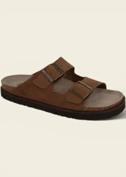 Sandales en cuir suède certifié | tan "hawaii nubuck tan"