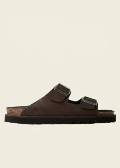 Sandales en cuir suède certifié | alpaca "hawaii nubuck alpaca brown"