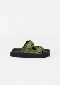 Sandales en cuir suède | vert