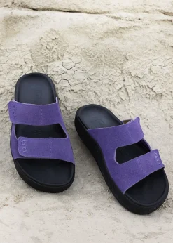 Sandales en cuir suède | violet
