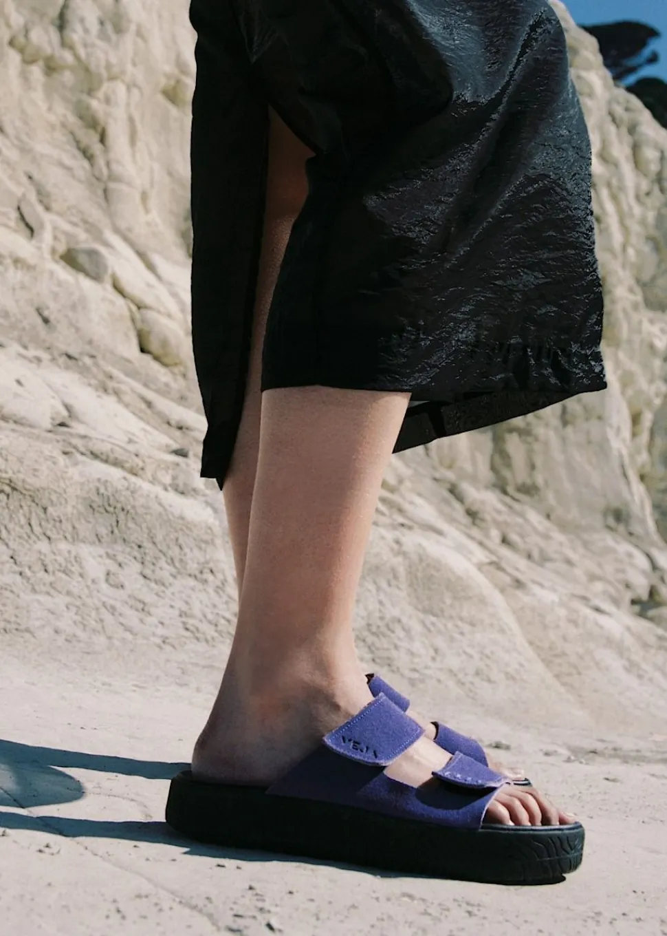 Sandales en cuir suède | violet "etna - acai_black"