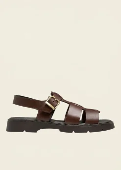 Sandales made in france en cuir tannage végétal certifié | marron "ballast vgt marron"