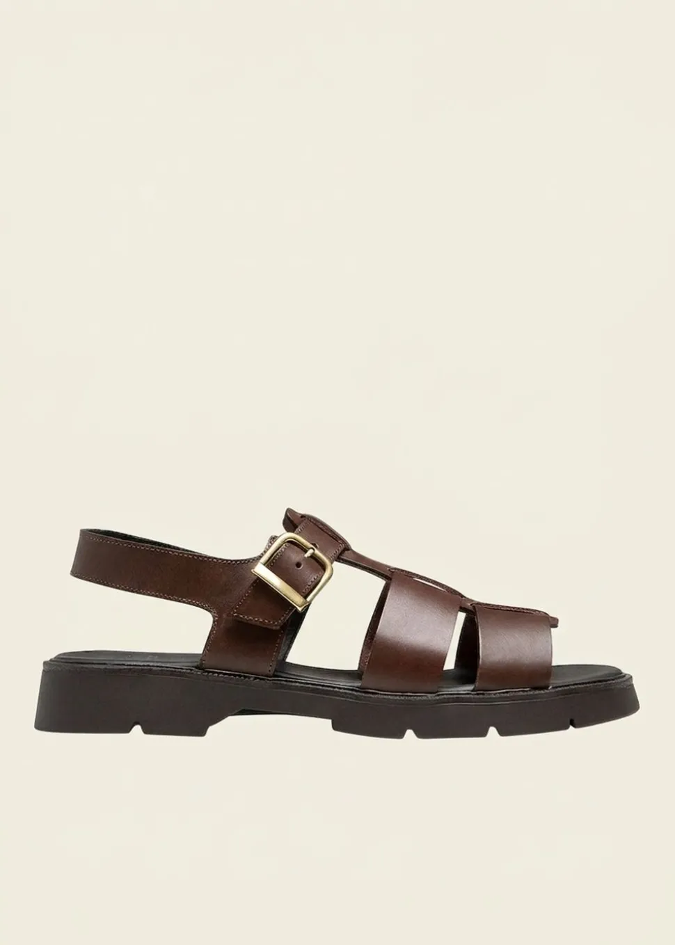 Sandales made in france en cuir tannage végétal certifié | marron "ballast vgt marron"