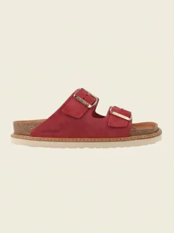 Sandales roses en cuir certifié - rose