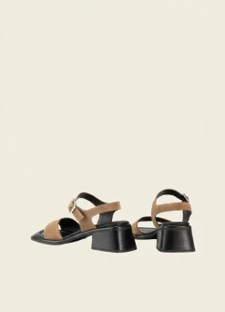 Sandales à talons allure en cuir certifié | marron 