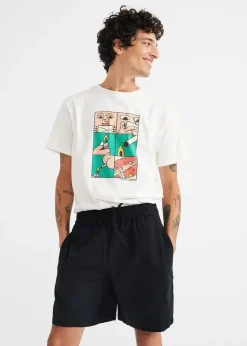 Short ample léger en coton bio | noir 