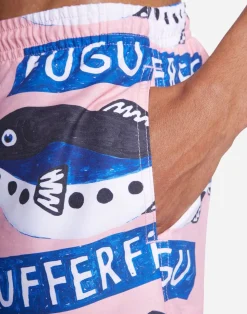 Short de bain en matières recyclées | rose "eugo pattern"