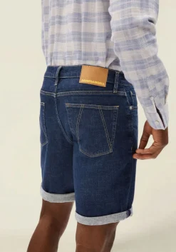 Short denim ajusté en coton bio et chanvre | brut 