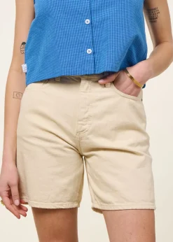 Short denim en coton bio non teinté | écru 