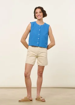 Short denim en coton bio non teinté | écru 