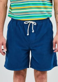 Short en coton bio | bleu "baby cord shorts blue - blue"