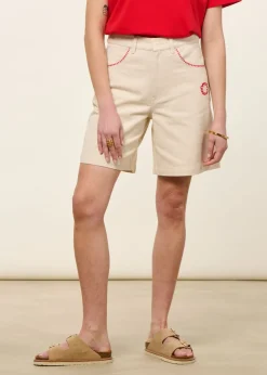 Short en coton bio | écru "pannacota luisa shorts"