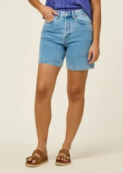 Short en jean en coton recyclé | bleu clair 