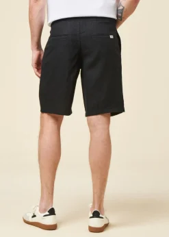 Short en lin bio | black "fig loose linen shorts black jet"