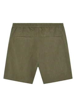 Short en mélange lyocell et lin | vert olive 