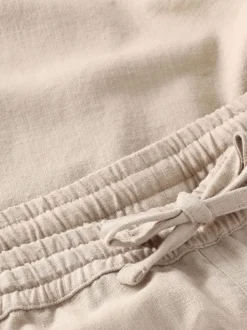 Short en mélange lyocell et lin | beige 