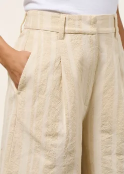 Short large en coton bio | rayé 