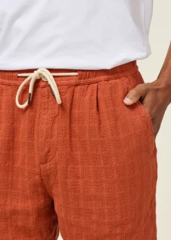 Short léger en coton bio | orange "fig organic cotton shorts - burnt brick"