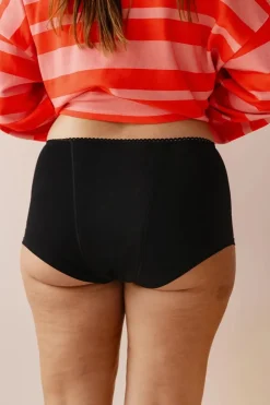 Shorty menstruel flux nuit en coton bio | pirate black