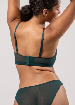 Soutien-gorge en matières recyclées | vert "mesh balconette - pine"