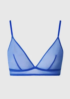 Soutien-gorge en polyamide recyclé | bleu "mesh triangle bralette - electric blue"