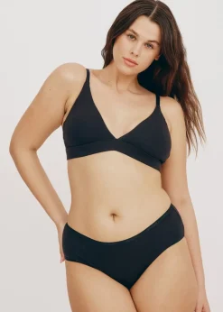 Soutien-gorge triangle en coton bio | noir "core v2 triangle bralette black"