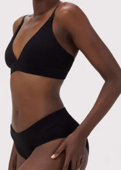 Soutien-gorge triangle en coton bio | noir "core triangle bra black"