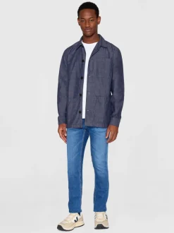 Surchemise en coton bio | bleu " slub yarn overshirt night sky"