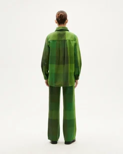 Surchemise en coton bio | vert "central blanket norita overshirt - multicolor"