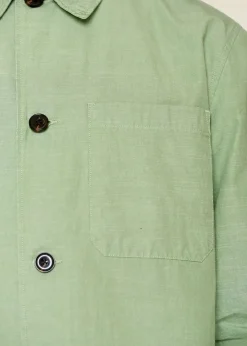 Surchemise en coton bio | vert "slub yarn overshirt shale green"