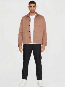 Surchemise en sergé de coton bio | marron "twill overshirt chocolate malt"