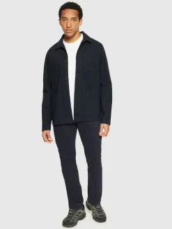 Surchemise en sergé de coton bio | bleu "flannel herringbone overshirt night sky"