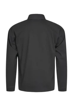 Surchemise à poche noire en twill coton bio - outdoor twill overshirt with contrast fabric phantom