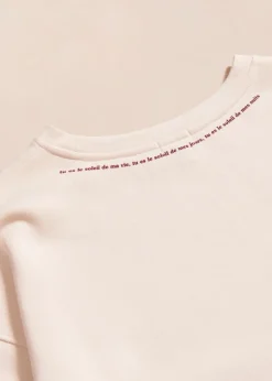 Sweat brodé en coton bio | crème