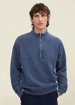 Sweat camionneur en coton bio | bleu 